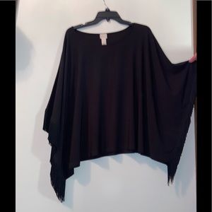 Chico's top with fringe sleeve detail, has arms but looks like a shall L/XL